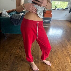 Cozy Red Drawstring Lounge Pants